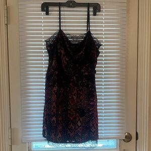 Idyllwind Black and Pink Patterned Mini Dress